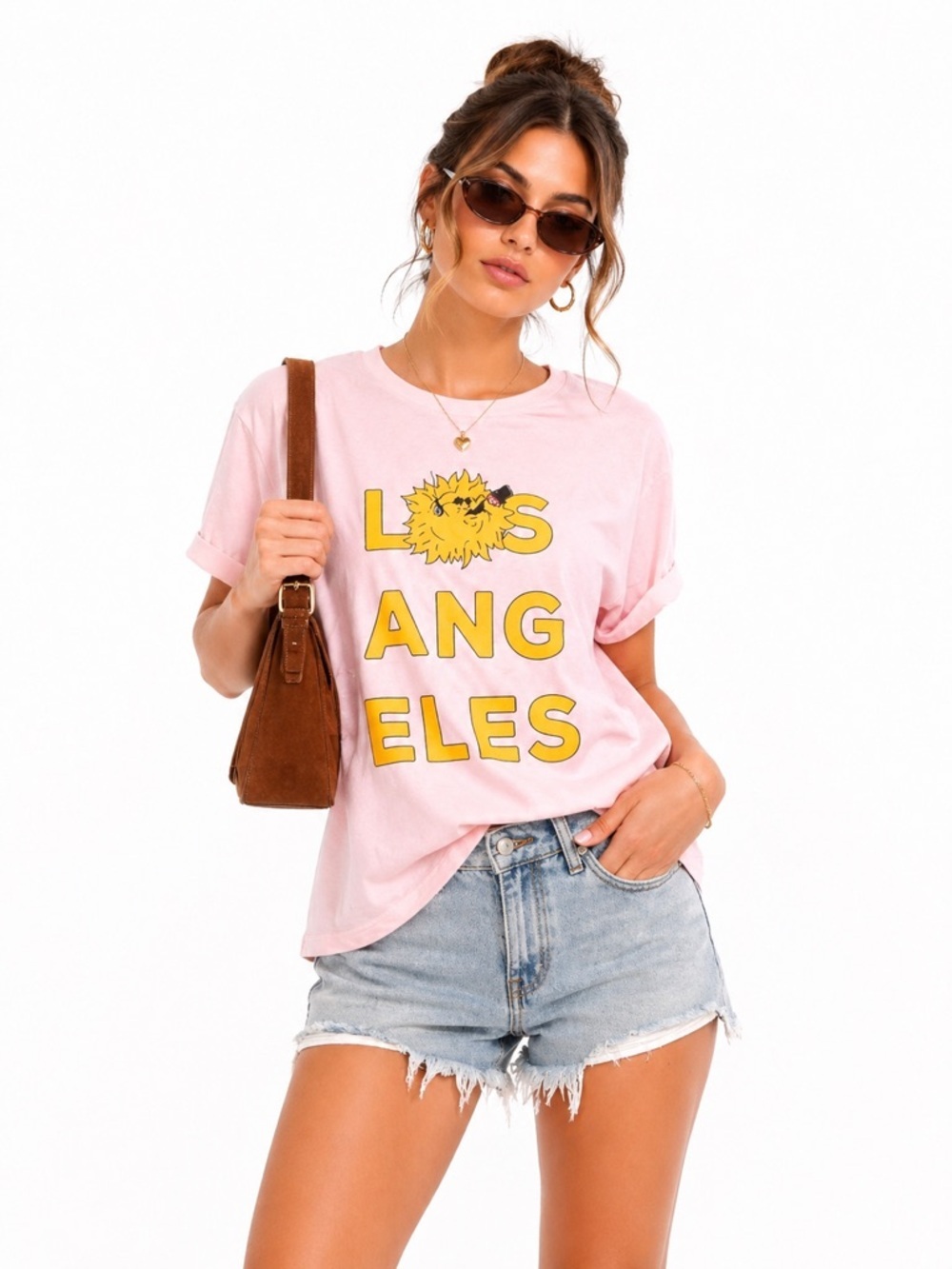 The Laundry Room Los Angeles Graphic Tee Pink Medium NWT